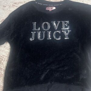 Juicy Couture Black Velour Top with Sequin Detail